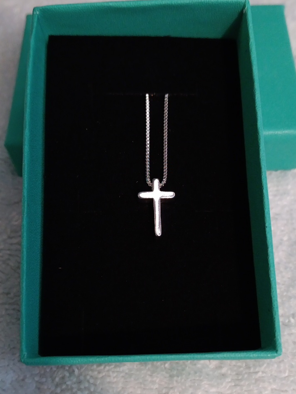 Stainless Steel Cross Pendant Necklace - Silver 1/2 "